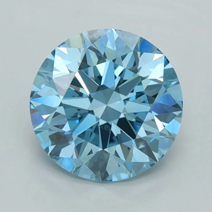 1.51 Carat Round Fancy Vivid Blue VVS2 Lab Diamond 1 1.51 Carat Round Fancy Vivid Blue VVS2 Lab Diamond