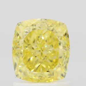 1.52 Carat Cushion Brilliant Fancy Intense Yellow VS1 Natural Diamond
