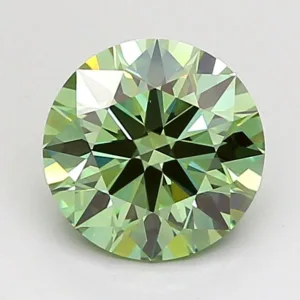 1.52 Carat Round Fancy Vivid Green VVS2 Lab Diamond