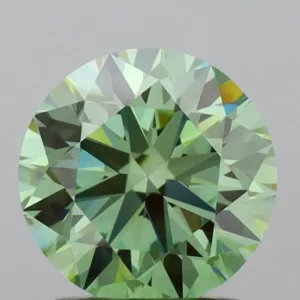 1.53 Carat Round Fancy Vivid Green VVS2 Lab Diamond