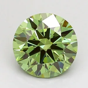 1.53 Carat Round Fancy Vivid Green VVS2 Lab Diamond