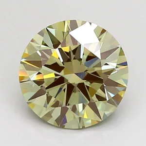 1.53 Carat Round Fancy Vivid Green VVS2 Lab Diamond