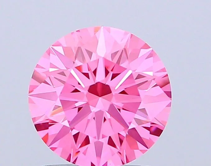 1.53 Carat Round Fancy Vivid Pink VVS2 Lab Diamond 1 1.53 Carat Round Fancy Vivid Pink VVS2 Lab Diamond