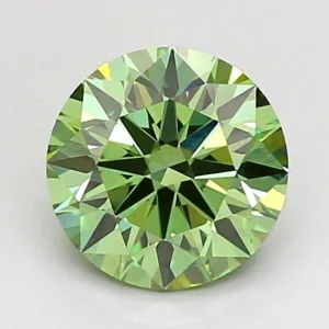 1.54 Carat Round Fancy Vivid Green VVS2 Lab Diamond