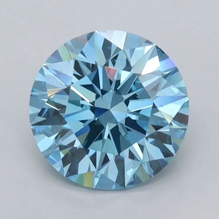 1.59 Carat Round Fancy Vivid Blue VVS2 Lab Diamond 1 1.59 Carat Round Fancy Vivid Blue VVS2 Lab Diamond