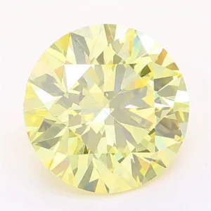 1.96 Carat Round Fancy Intense Yellow VVS2 Lab Diamond