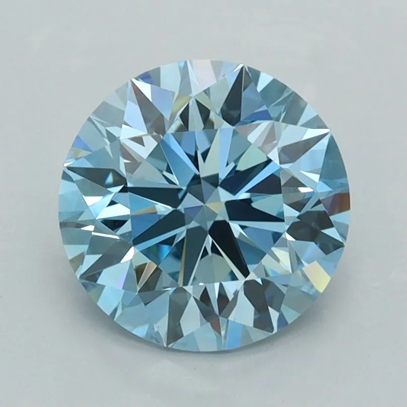 1.99 Carat Round Fancy Vivid Blue VVS2 Lab Diamond 1 1.99 Carat Round Fancy Vivid Blue VVS2 Lab Diamond