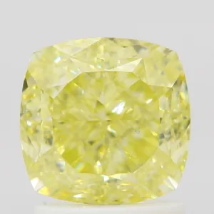 2 Carat Cushion Brilliant Fancy Yellow SI1 Natural Diamond