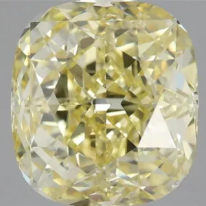 2 Carat Cushion Brilliant Fancy Yellow VS1 Natural Diamond