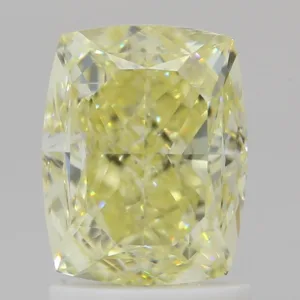 2 Carat Cushion Brilliant Fancy Yellow VS1 Natural Diamond