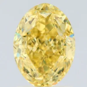 2 Carat Oval Fancy Intense Yellow VS2 Natural Diamond