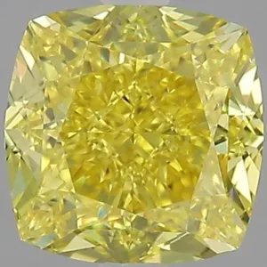 2.01 Carat Cushion Brilliant Fancy Vivid Yellow VS1 Natural Diamond