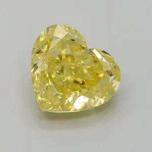 2.01 Carat Heart Fancy Vivid Yellow SI2 Natural Diamond