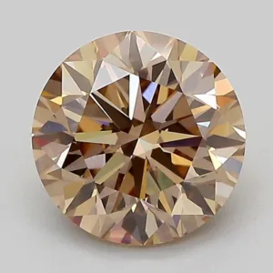 2.01 Carat Round Fancy Light Brown VVS2 Lab Diamond