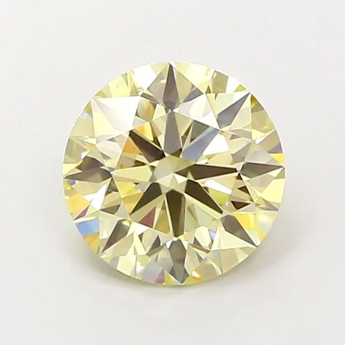 2.01 Carat Round Fancy Light Yellow VS2 Lab Diamond 1 2.01 Carat Round Fancy Light Yellow VS2 Lab Diamond