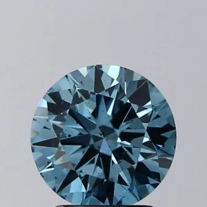 2.01 Carat Round Fancy Vivid Blue SI1 Lab Diamond