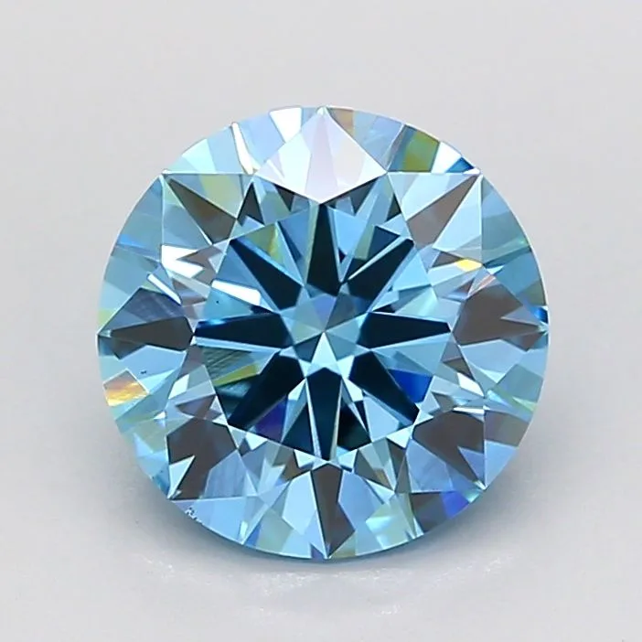 2.01 Carat Round Fancy Vivid Blue VS1 Lab Diamond 1 2.01 Carat Round Fancy Vivid Blue VS1 Lab Diamond