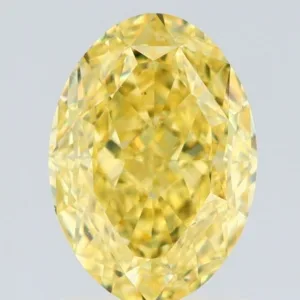 2.02 Carat Oval Fancy Intense Yellow VS2 Natural Diamond