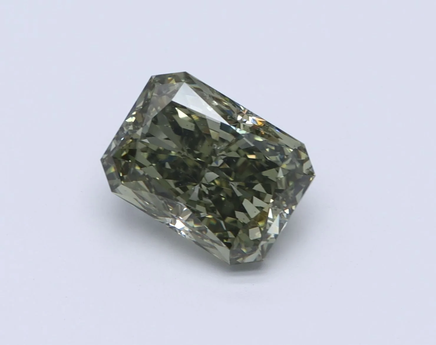 2.03 Carat Radiant Fancy Dark Green SI2 Natural Diamond 1 2.03 Carat Radiant Fancy Dark Green SI2 Natural Diamond