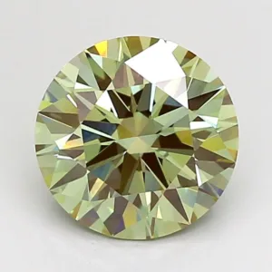 2.03 Carat Round Fancy Vivid Green VS1 Lab Diamond