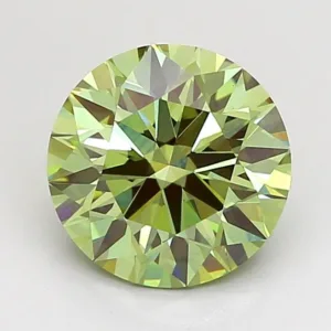2.03 Carat Round Fancy Vivid Green VVS2 Lab Diamond
