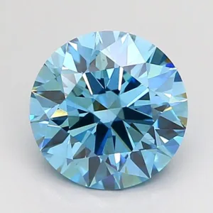 2.04 Carat Round Fancy Vivid Blue VS1 Lab Diamond