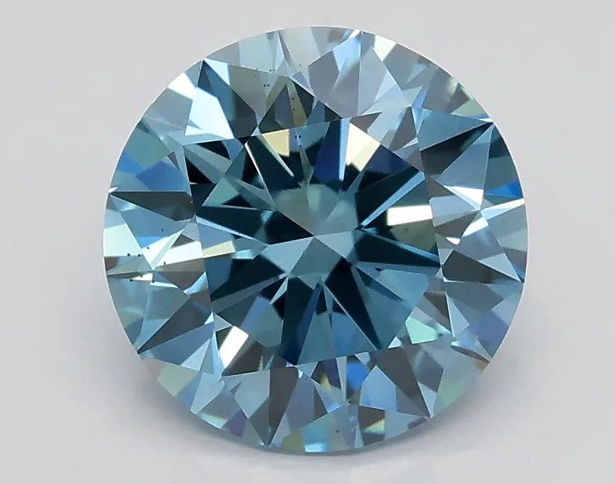 2.04 Carat Round Fancy Vivid Blue VS2 Lab Diamond 1 2.04 Carat Round Fancy Vivid Blue VS2 Lab Diamond