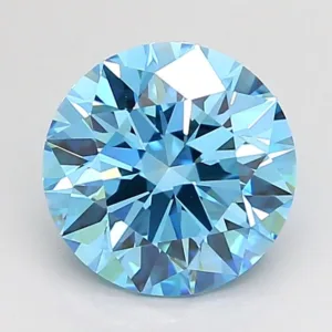 2.04 Carat Round Fancy Vivid Blue VVS2 Lab Diamond
