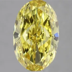 2.05 Carat Oval Fancy Vivid Yellow SI1 Natural Diamond