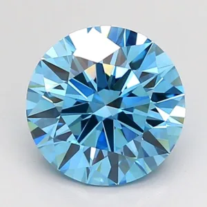 2.05 Carat Round Fancy Vivid Blue VVS2 Lab Diamond