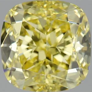 2.07 Carat Cushion Modified Fancy Intense Yellow VVS2 Natural Diamond