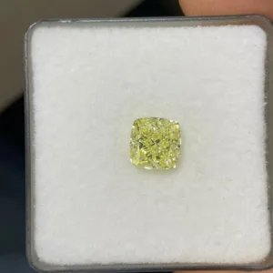 2.1 Carat Cushion Brilliant Fancy Yellow VVS1 Natural Diamond