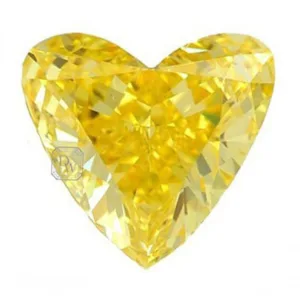 2.1 Carat Heart Fancy Vivid Yellow SI2 Natural Diamond