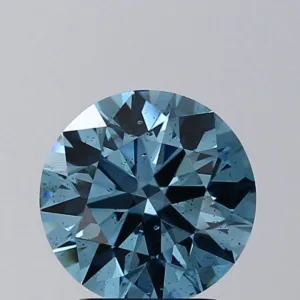 2.2 Carat Round Fancy Vivid Blue SI2 Lab Diamond