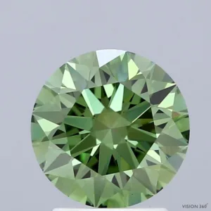 2.2 Carat Round Fancy Vivid Green VS1 Lab Diamond
