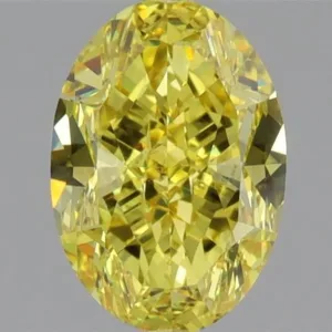 2.21 Carat Oval Fancy Vivid Yellow VS2 Natural Diamond