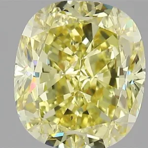 2.26 Carat Cushion Brilliant Fancy Intense Yellow VS2 Natural Diamond