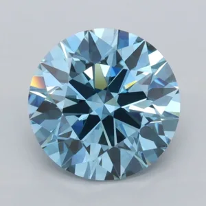 2.5 Carat Round Fancy Vivid Blue VVS2 Lab Diamond