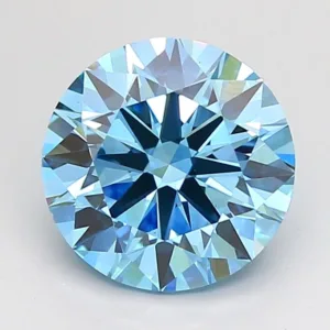 2.5 Carat Round Fancy Vivid Blue VVS2 Lab Diamond
