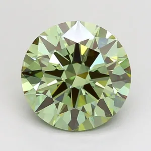 2.5 Carat Round Fancy Vivid Green VS1 Lab Diamond