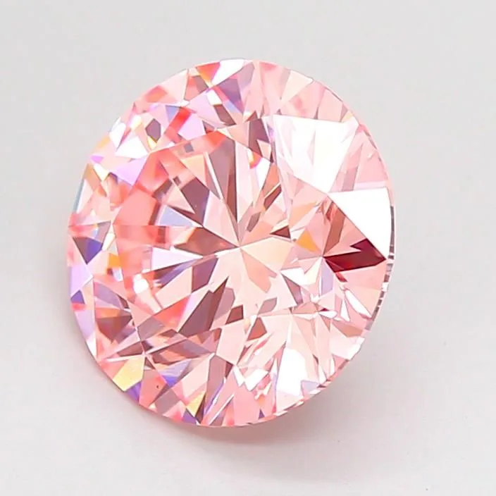 2.51 Carat Round Fancy Intense Pink VVS2 Lab Diamond 1 2.51 Carat Round Fancy Intense Pink VVS2 Lab Diamond