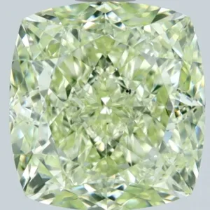 2.53 Carat Cushion Brilliant Fancy Yellow Green SI1 Natural Diamond