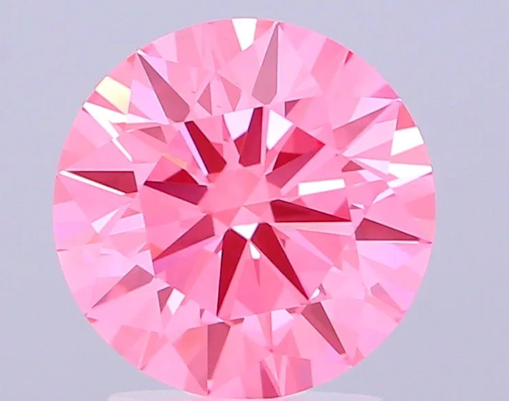 2.59 Carat Round Fancy Vivid Pink VS1 Lab Diamond 1 2.59 Carat Round Fancy Vivid Pink VS1 Lab Diamond