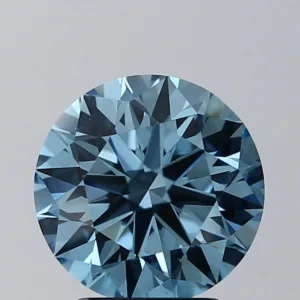 2.7 Carat Round Fancy Vivid Blue VS1 Lab Diamond