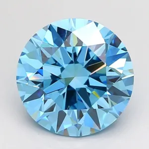 2.75 Carat Round Fancy Vivid Blue VVS2 Lab Diamond