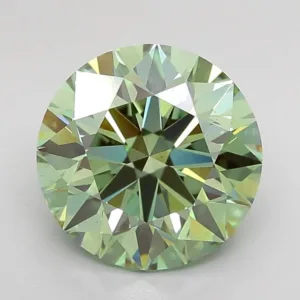 2.8 Carat Round Fancy Vivid Green VS2 Lab Diamond