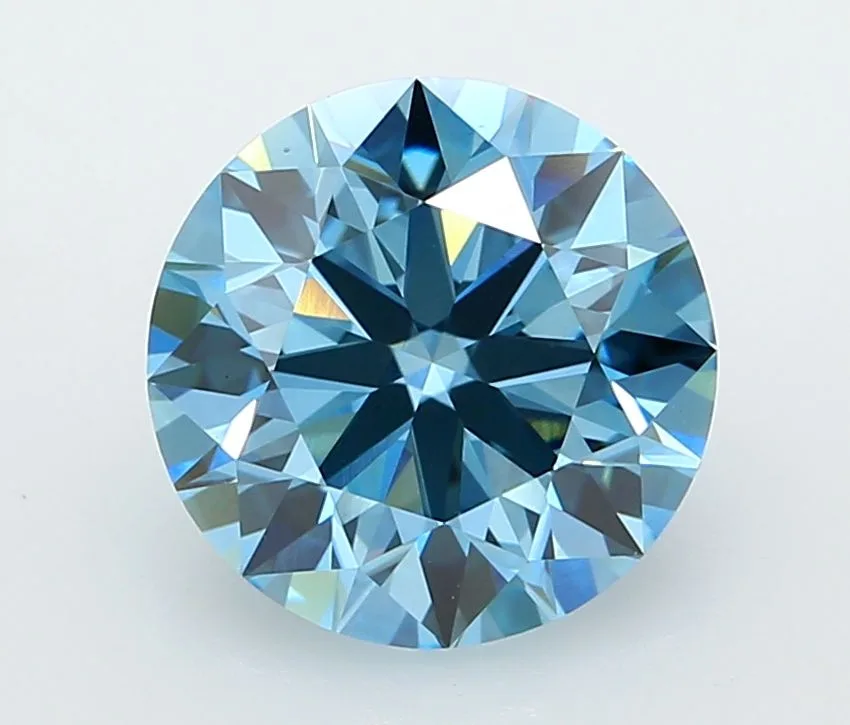 3 Carat Round Fancy Vivid Blue VVS2 Lab Diamond 1 3 Carat Round Fancy Vivid Blue VVS2 Lab Diamond