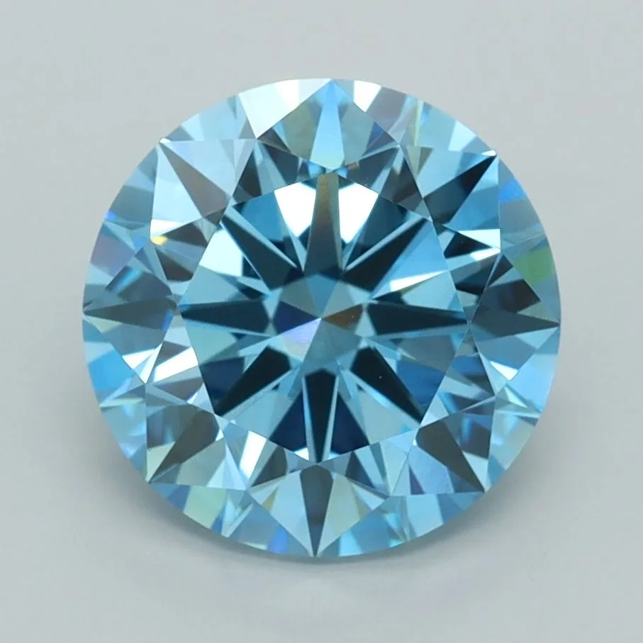 3 Carat Round Fancy Vivid Blue VVS2 Lab Diamond 1 3 Carat Round Fancy Vivid Blue VVS2 Lab Diamond