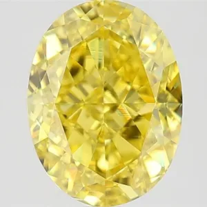 3.01 Carat Oval Fancy Vivid Yellow VS2 Natural Diamond