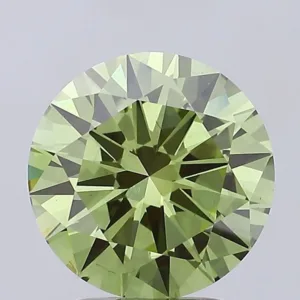 3.01 Carat Round Fancy Vivid Green VS1 Lab Diamond